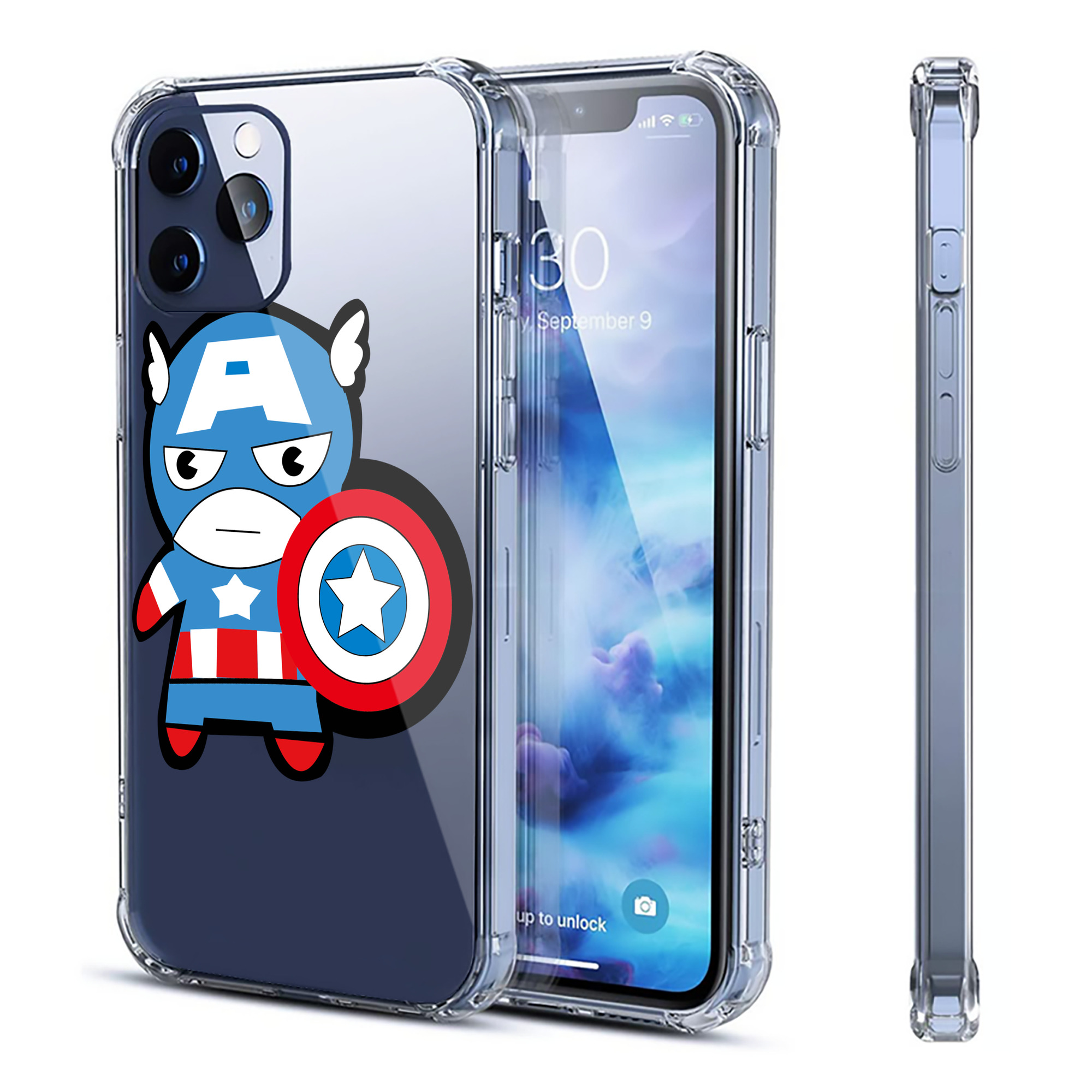 （画像用） アベンジャーズ The Avengers 【iPhone 12シリーズ対応】透明スマホケース（クリアソフトケース）